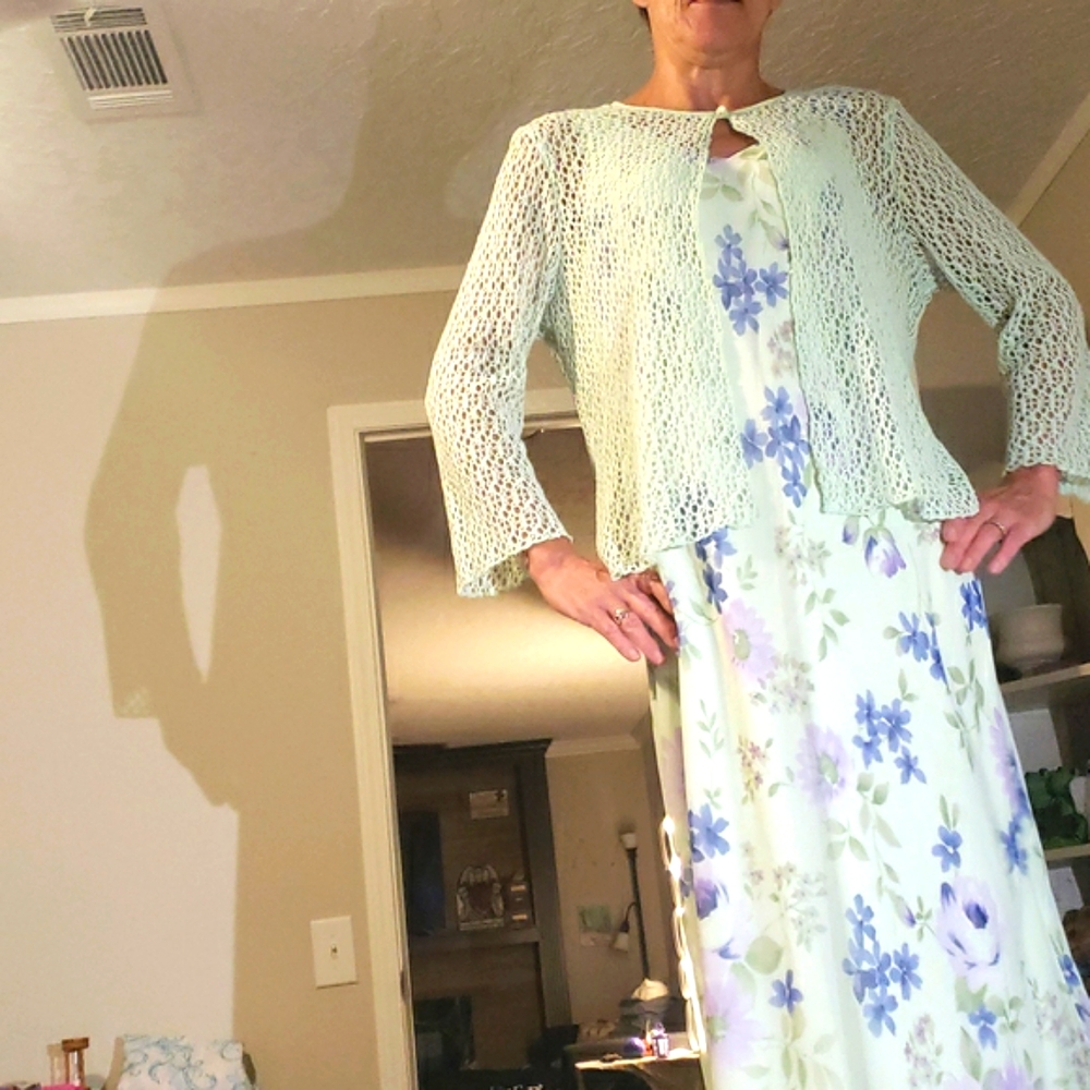 2Pc Sundresswith Open Knit Sweater - M - Picture 4 of 8